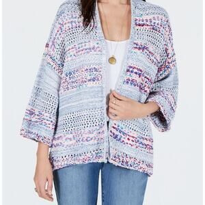 New with Tags‎ Women's Style & Co Mixed-Stitched Open- Front Cardigan Size Large